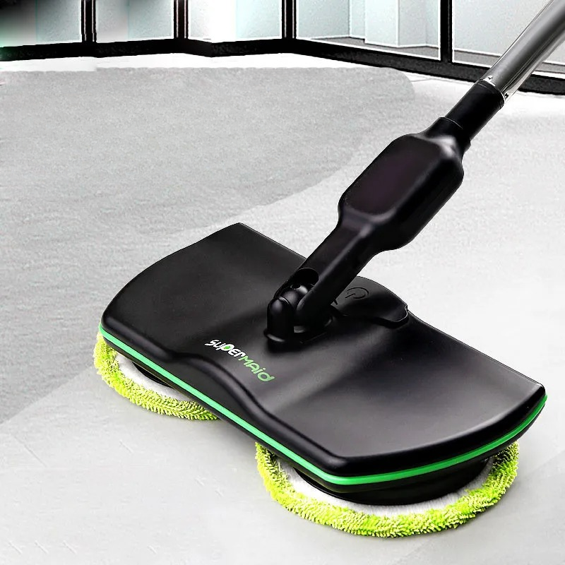 Dual Motor Spin Mop with 180-Degree Rotating Head and Adjustable Handle, 4 Cleaning Pads Valideals Outlet