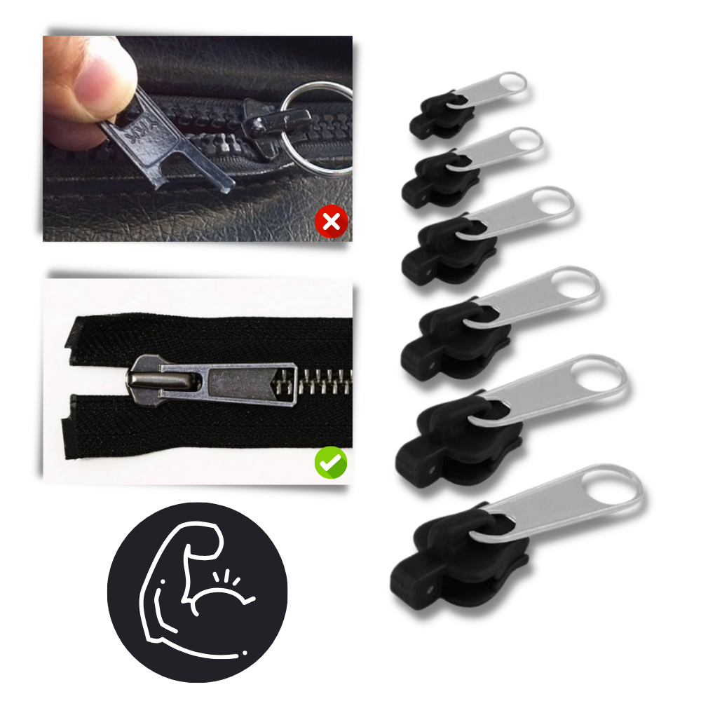 Zipper Slider Repair Set with Six Aluminum Clips and Universal Compatibility Valideals Outlet