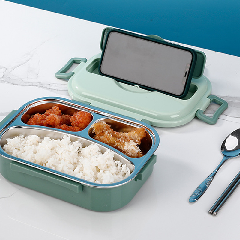 Insulated Lunch Box with Leak-Resistant Seal and Stainless Steel Interior, 3-4 Sections Valideals Outlet