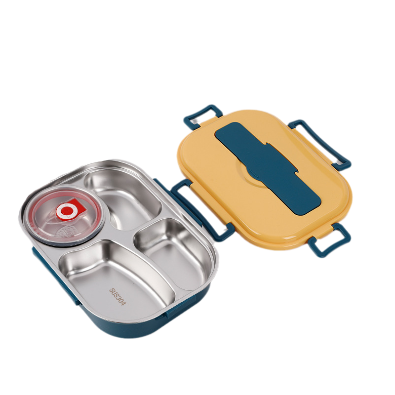 Insulated Lunch Box with Leak-Resistant Seal and Stainless Steel Interior, 3-4 Sections Valideals Outlet