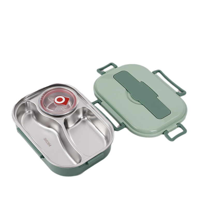Insulated Lunch Box with Leak-Resistant Seal and Stainless Steel Interior, 3-4 Sections Valideals Outlet