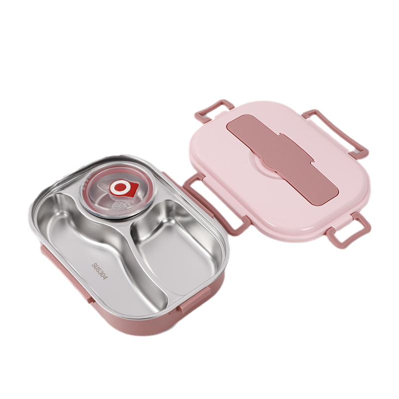 Insulated Lunch Box with Leak-Resistant Seal and Stainless Steel Interior, 3-4 Sections Valideals Outlet