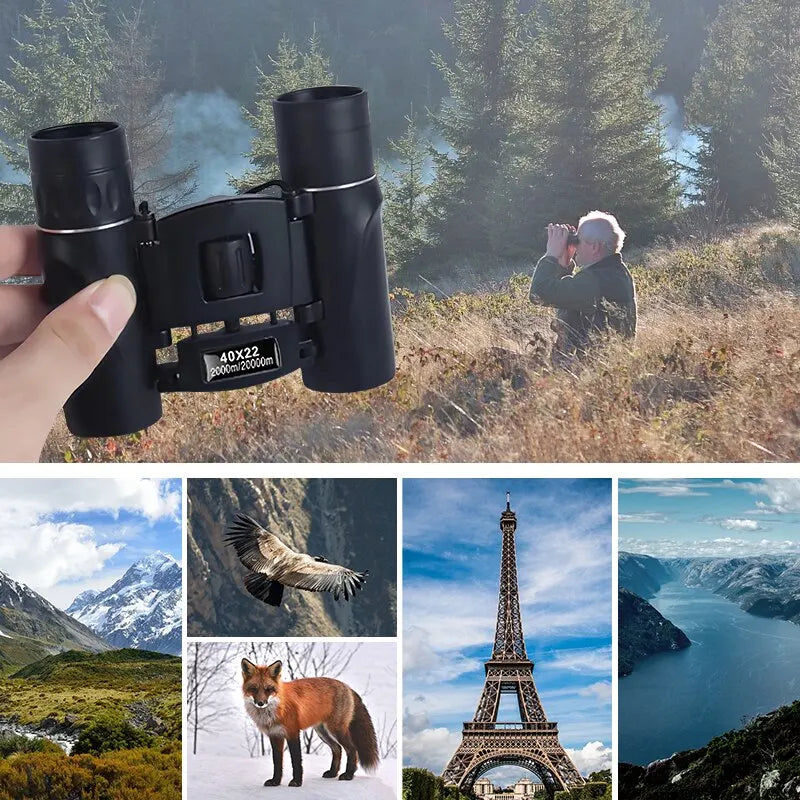 8x Compact Binoculars with 2000m Long-Range View and Folding Pocket Design, Bright Optics Valideals Outlet