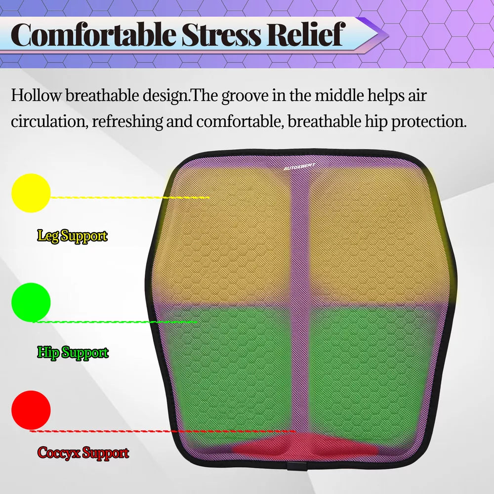 Gel Memory Foam Seat Cushion with Honeycomb Ventilation and Tailbone Support for Cars and Office Chairs Valideals Outlet