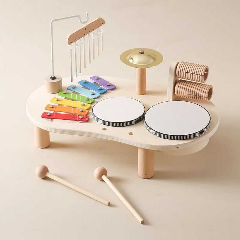 Wooden Musical Toy Set with Five Instruments and Bright Colors for Toddlers Valideals Outlet