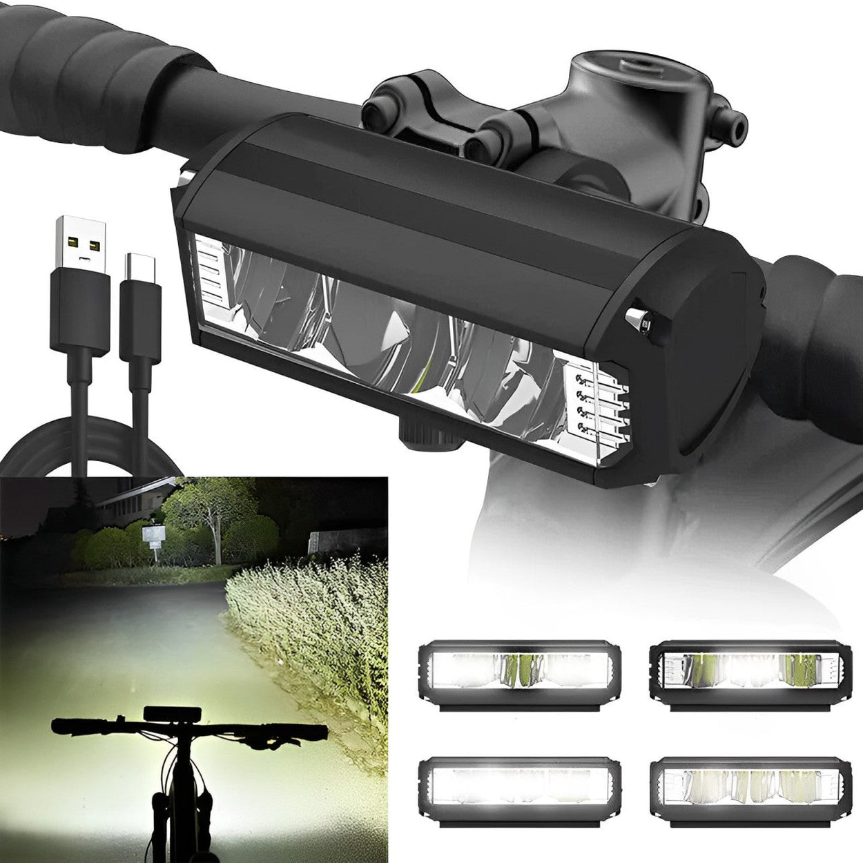 LED Bike Light with Quick-Attach Mount and Rechargeable USB, Weatherproof Valideals Outlet