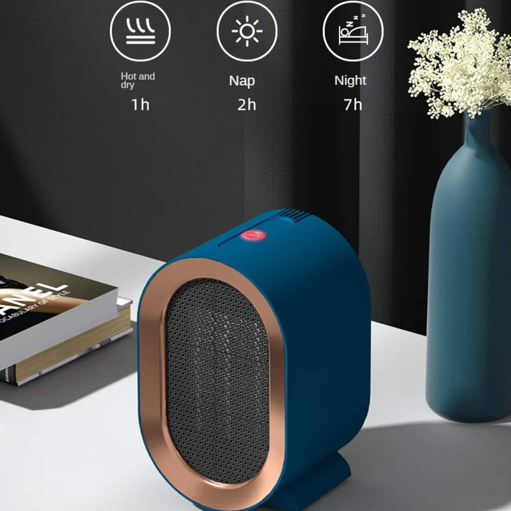 Small Electric Space Heater with Ceramic Element and Adjustable Thermostat, Tip-Over Safety Valideals Outlet