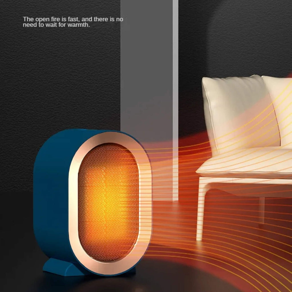 Small Electric Space Heater with Ceramic Element and Adjustable Thermostat, Tip-Over Safety Valideals Outlet