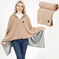 Heated Shawl with USB Power Port and Zipper Closure, 8-Zone Quick Heat Valideals Outlet