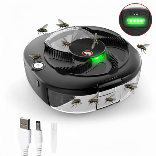 Automatic Fly Trap with Rotating Arm and Five Bait Stations, USB Rechargeable Valideals Outlet