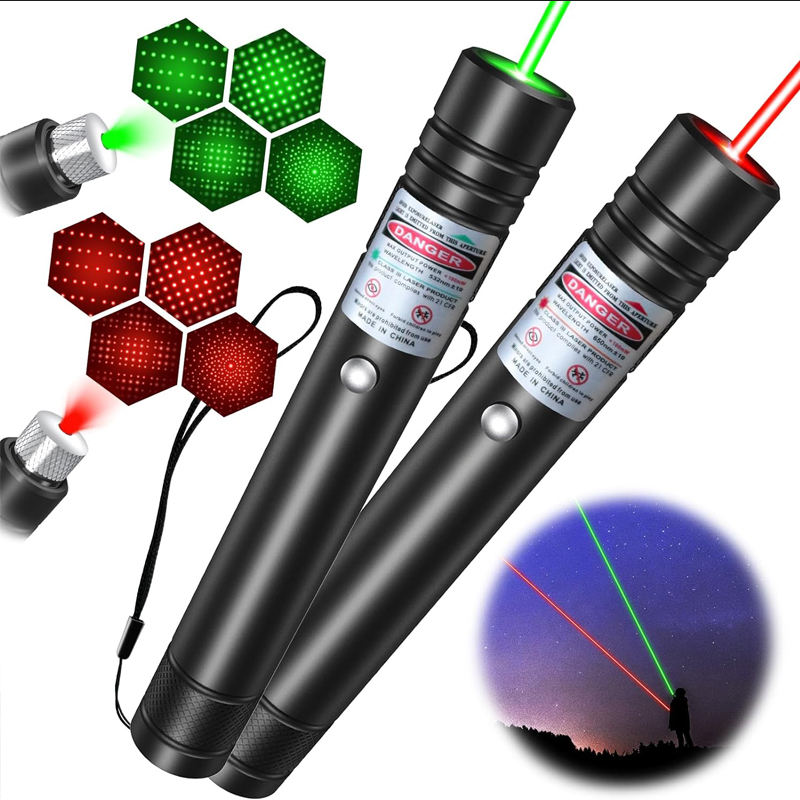 Green Laser Pointer with Rotating Star Cap and Rechargeable Battery, 2000ft Range Valideals Outlet