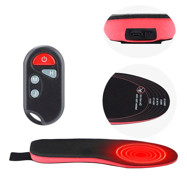 Heated Insoles with Rechargeable 2100mAh Battery and Remote Control, Slim Breathable Fit Valideals Outlet