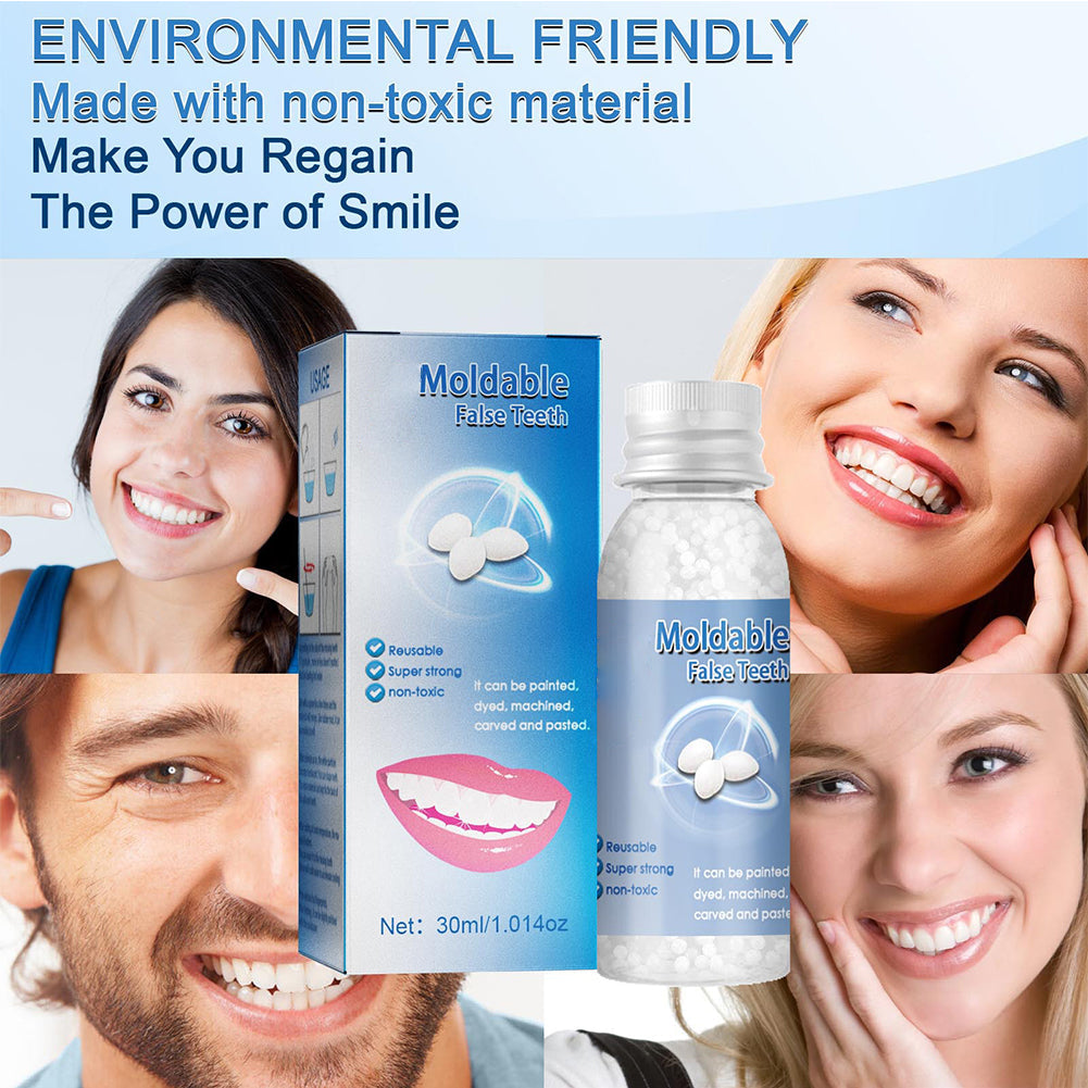 Moldable Tooth Repair Kit with Polymer Beads and Cold Water Setting Valideals Outlet