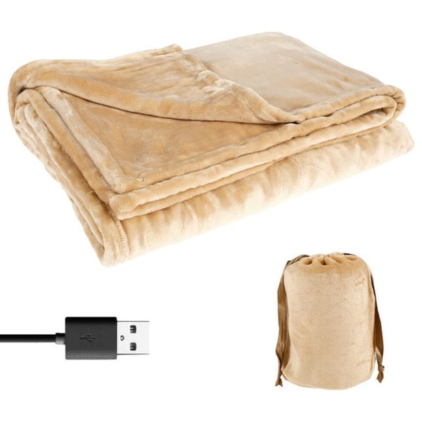 Heated Blanket with USB Power and Soft Flannel Top, 63 x 33 Inch Two-Person Valideals Outlet