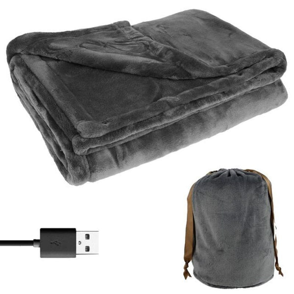 Heated Blanket with USB Power and Soft Flannel Top, 63 x 33 Inch Two-Person Valideals Outlet