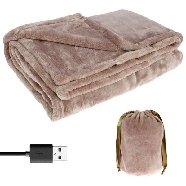 Heated Blanket with USB Power and Soft Flannel Top, 63 x 33 Inch Two-Person Valideals Outlet