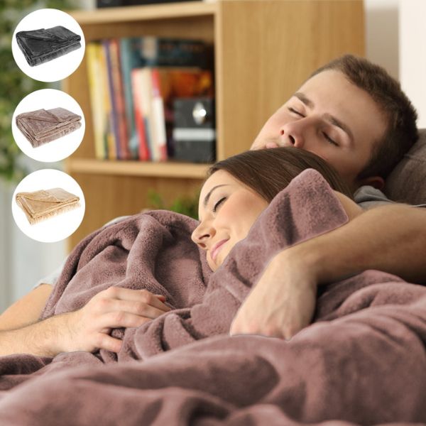 Heated Blanket with USB Power and Soft Flannel Top, 63 x 33 Inch Two-Person Valideals Outlet
