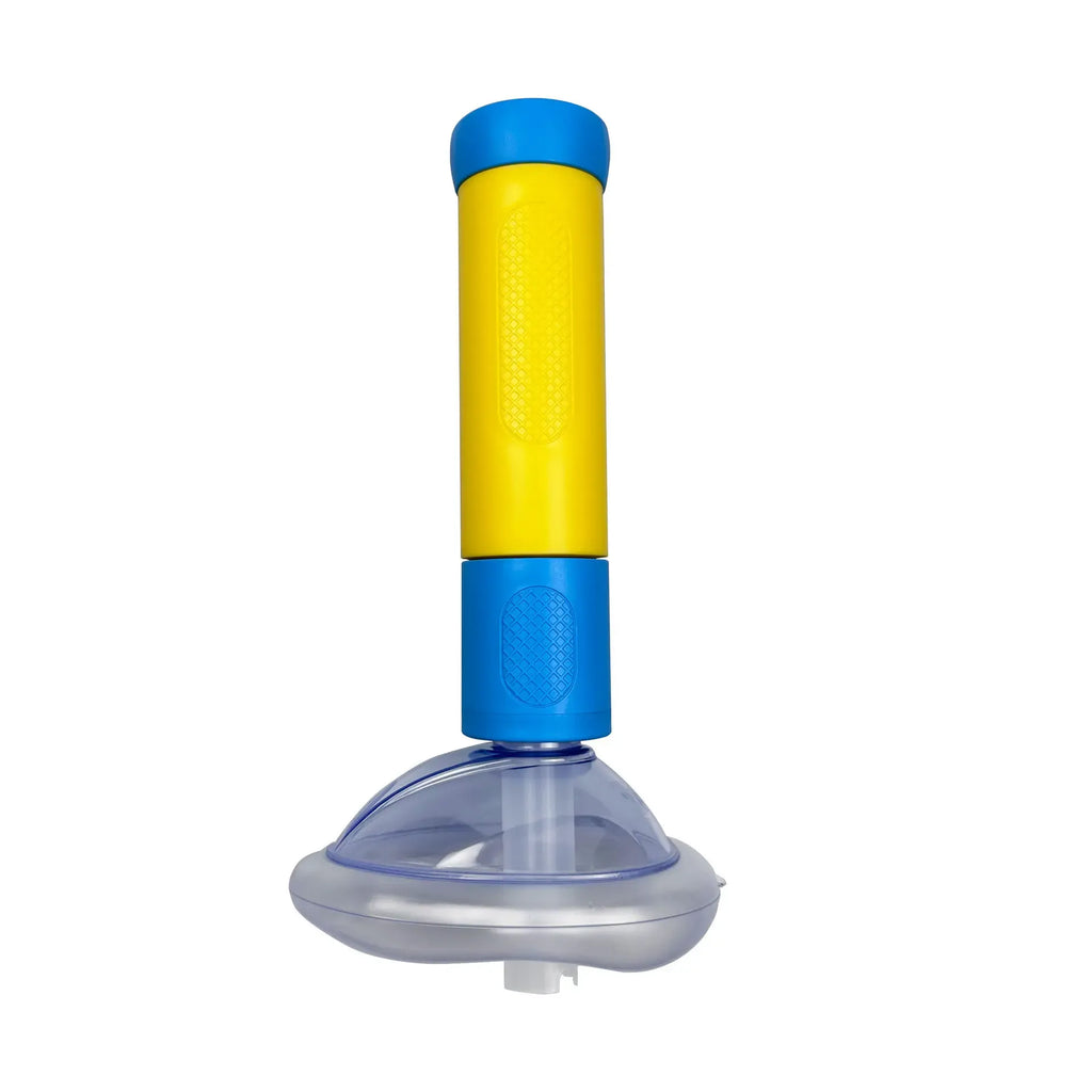 Choking Relief Device with Spring Loaded Plunger and Airtight Seal Valideals Outlet