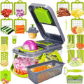 Vegetable Slicer with 18 Interchangeable Blades and Built-In Container, Non-Slip Base Valideals Outlet