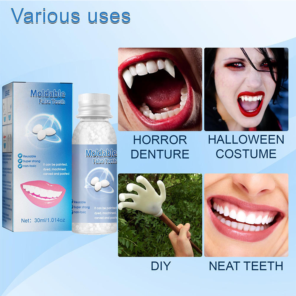 Moldable Tooth Repair Kit with Polymer Beads and Cold Water Setting Valideals Outlet