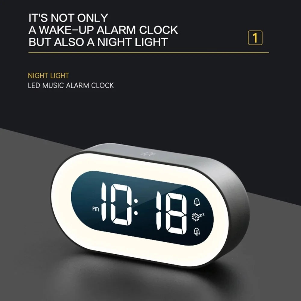 Wake-Up Light Alarm Clock with Built-In Battery and Dimmable Night Light, Travel Size Valideals Outlet