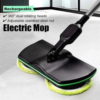Dual Motor Spin Mop with 180-Degree Rotating Head and Adjustable Handle, 4 Cleaning Pads Valideals Outlet