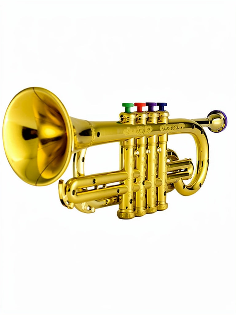 Kids Trumpet with Four Colored Keys and Lightweight Design, Compact 36 x 13 Cm Valideals Outlet
