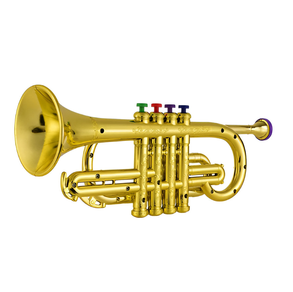 Kids Trumpet with Four Colored Keys and Lightweight Design, Compact 36 x 13 Cm Valideals Outlet