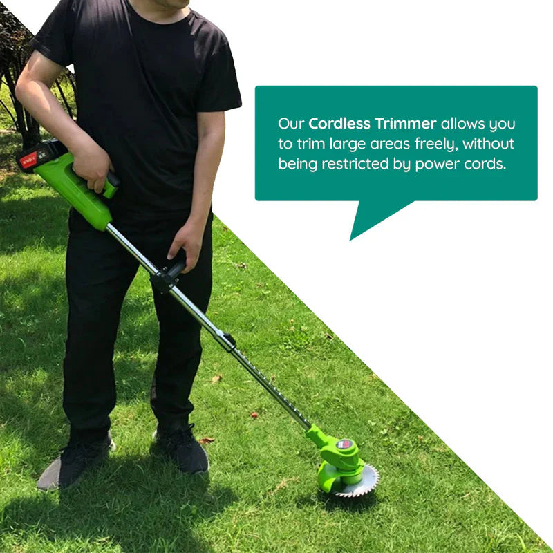 Cordless Grass Trimmer with 24V Motor and Three Interchangeable Blades Valideals Outlet