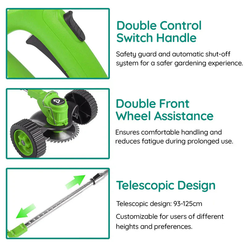 Cordless Grass Trimmer with 24V Motor and Three Interchangeable Blades Valideals Outlet