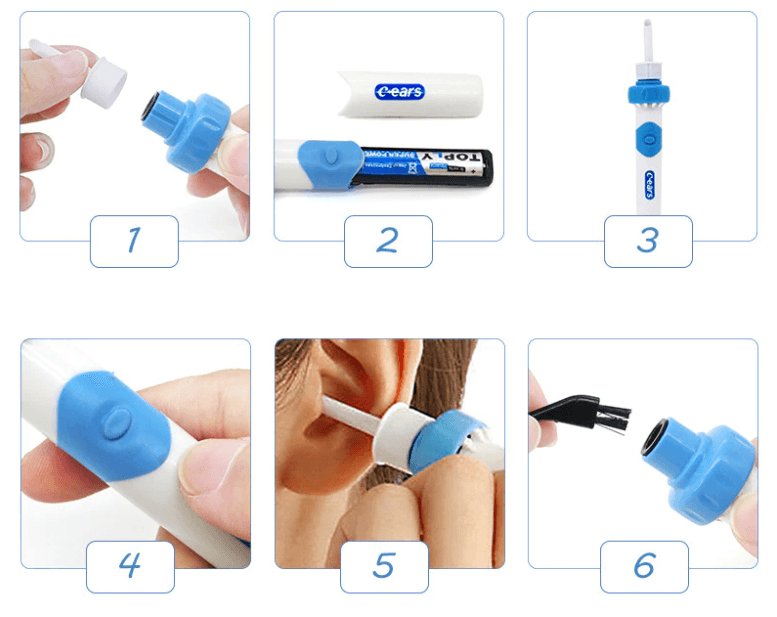 Ear Cleaner with Vibration Suction and Soft Silicone Tips, Rechargeable Valideals Outlet
