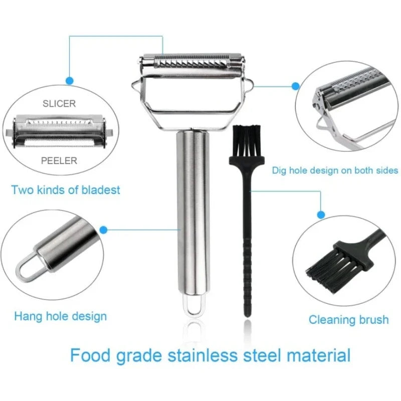 Dual Blade Vegetable Peeler with Julienne Cutter and Stainless Steel Construction Valideals Outlet