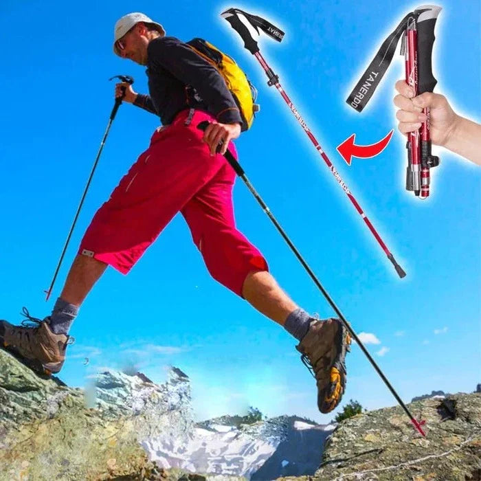 Telescoping Trekking Pole with Twist Lock and Aluminium Construction Valideals Outlet