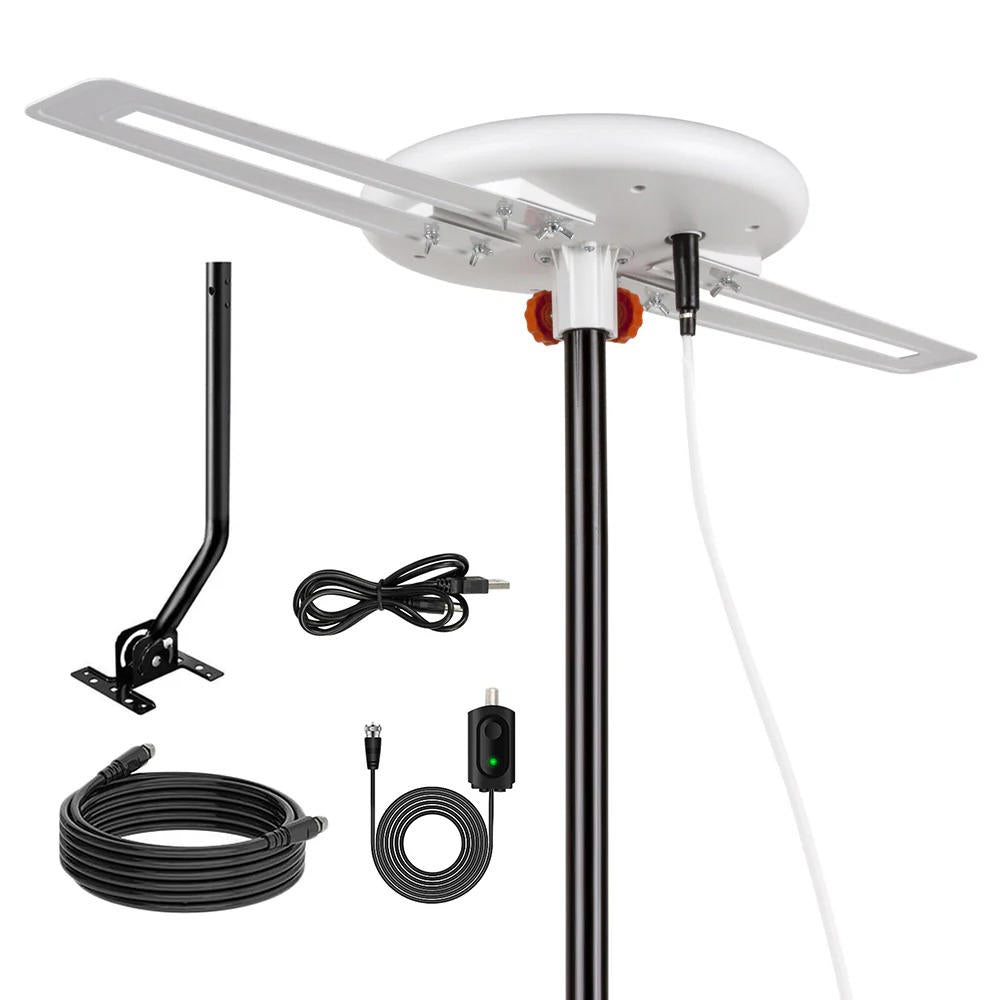 Indoor HDTV Antenna with Built-In Amplifier and Omnidirectional Reception, 40ft Coax Cable Valideals Outlet