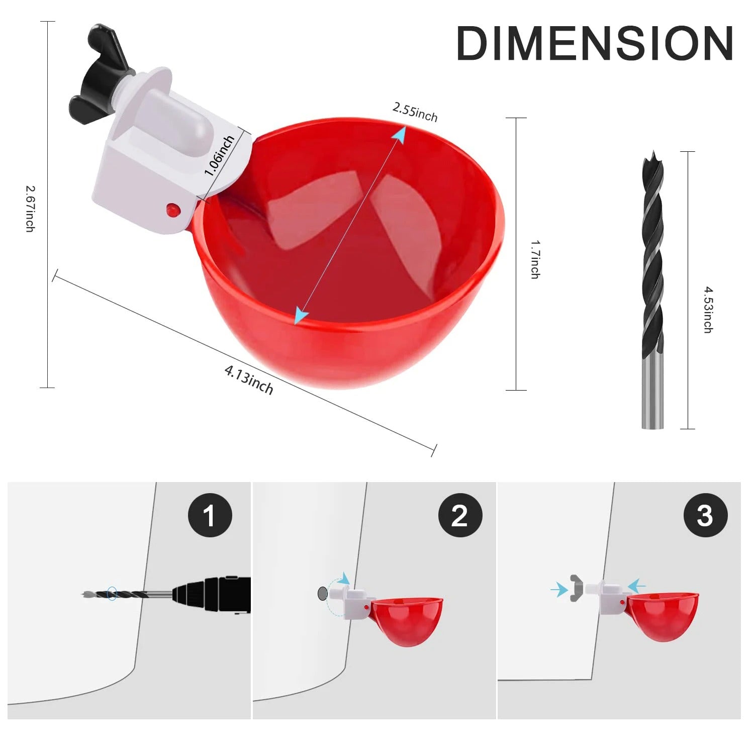 Gravity Fed Poultry Waterer with Spring Valve and Dual Rubber Seal, 10 Pack Valideals Outlet