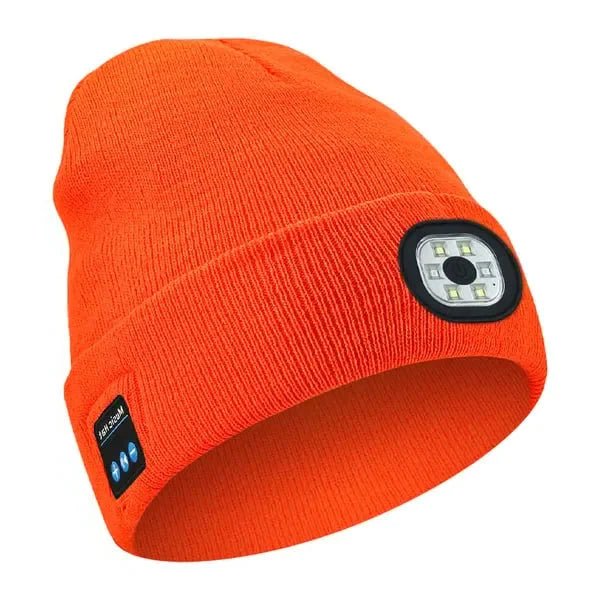 Bluetooth Beanie with Removable LED Light and Built-In Speakers, Rechargeable Battery Valideals Outlet
