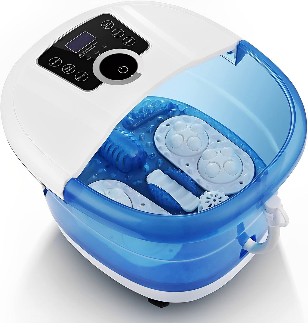 Heated Foot Spa Massager with Motorized Rollers and Oxygen Bubbles, 10-60 Min Timer Valideals Outlet