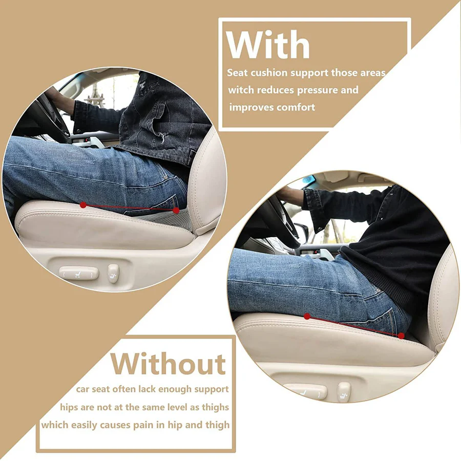 Car Seat Cushion with 3.5-Inch Height Boost and Memory Foam Support, Removable Cover Valideals Outlet