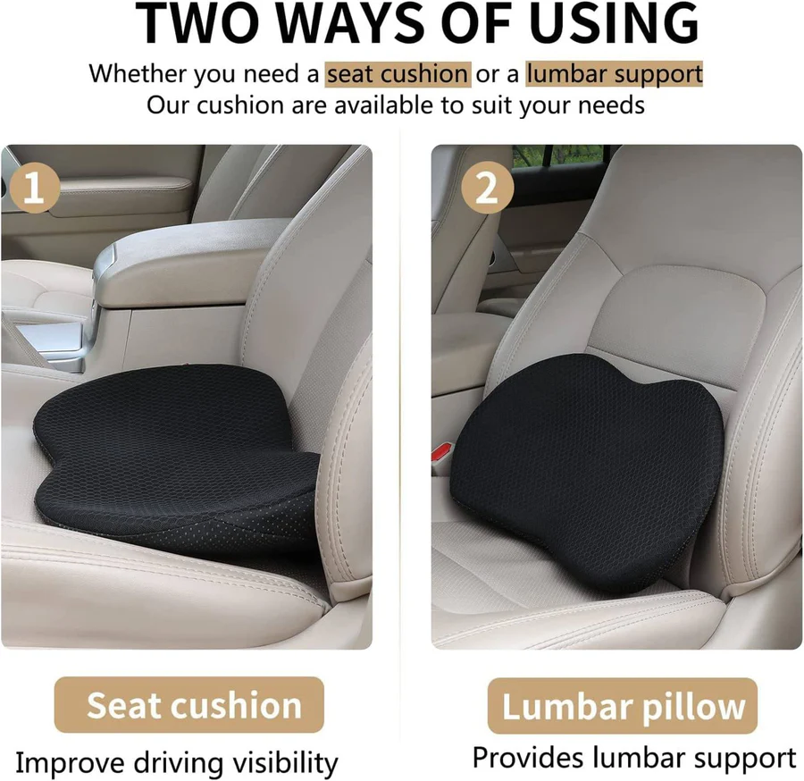 Car Seat Cushion with 3.5-Inch Height Boost and Memory Foam Support, Removable Cover Valideals Outlet
