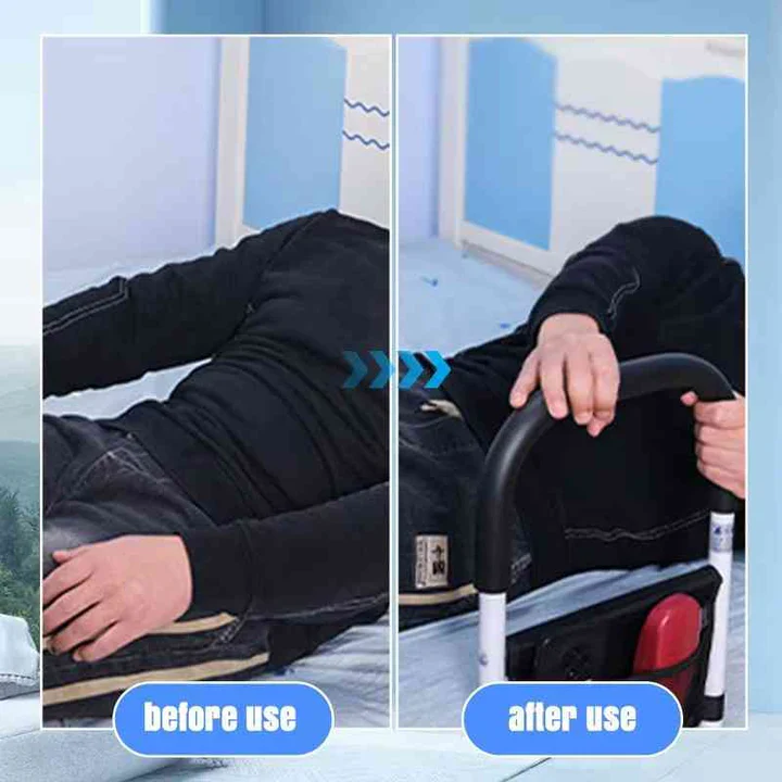 Bed Safety Rail with Padded Foam Handle and Adjustable Height, Low-Profile Base Valideals Outlet