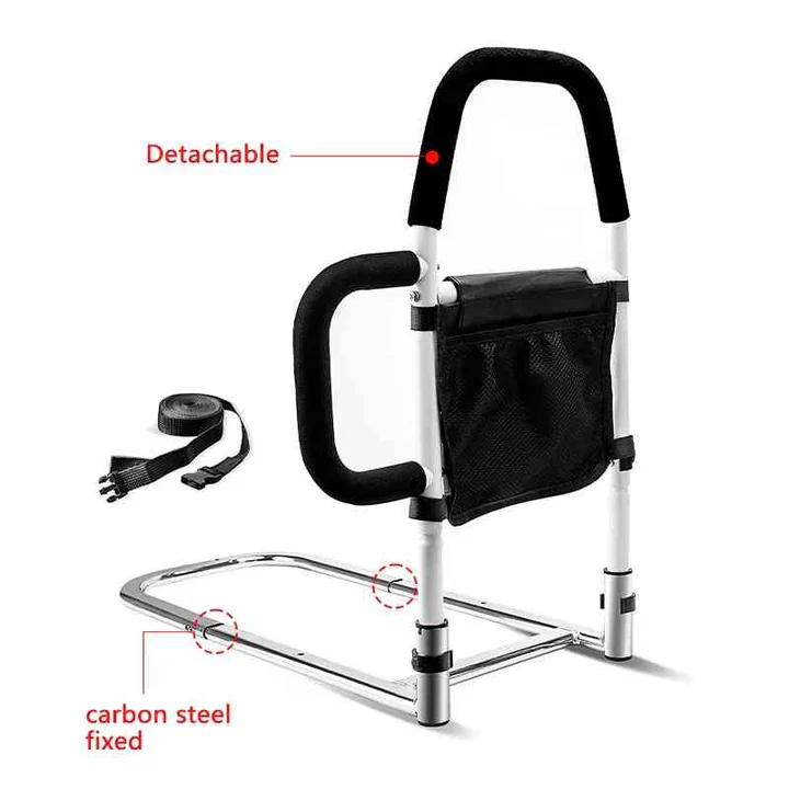 Bed Safety Rail with Padded Foam Handle and Adjustable Height, Low-Profile Base Valideals Outlet