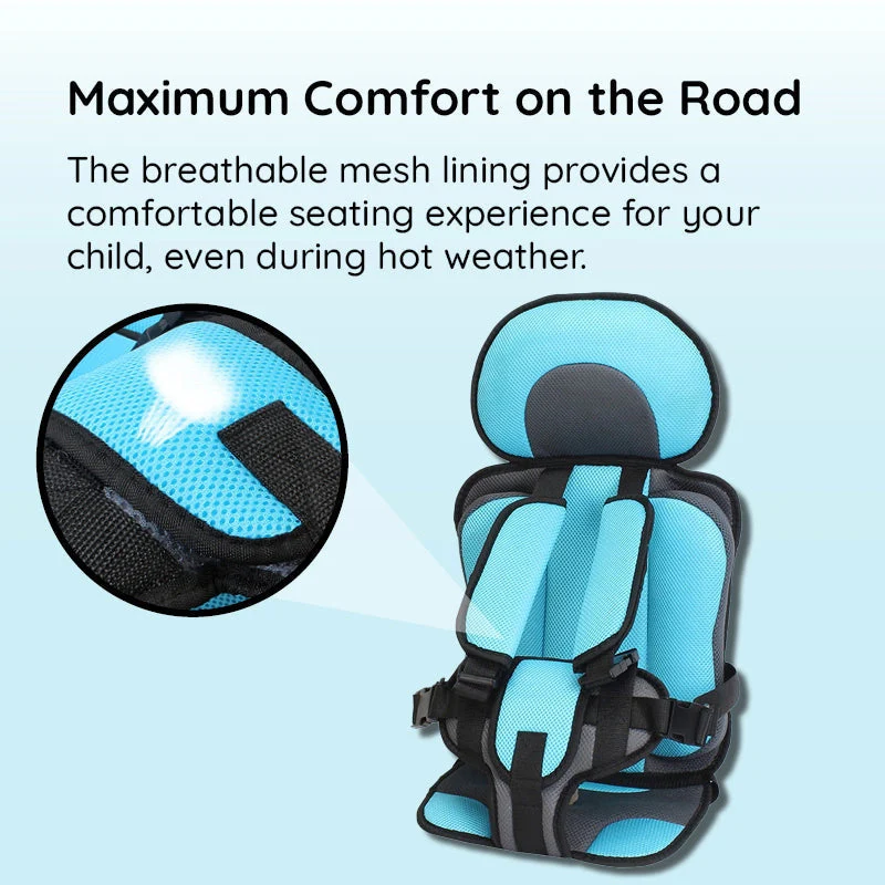 Kids Car Seat Cushion with Five-Point Harness and Non-Slip Base, Breathable Mesh Valideals Outlet