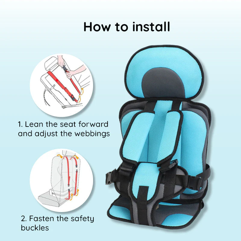Kids Car Seat Cushion with Five-Point Harness and Non-Slip Base, Breathable Mesh Valideals Outlet