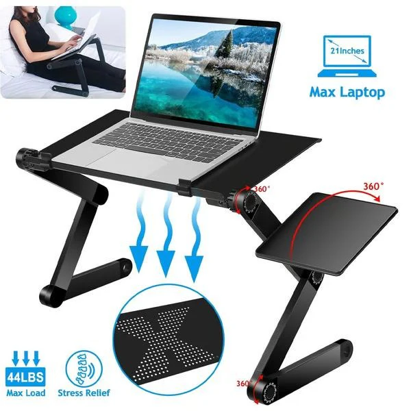 Adjustable Laptop Stand with Aluminum Alloy and Detachable Mousepad, Fits 7 to 21in Laptops Valideals Outlet
