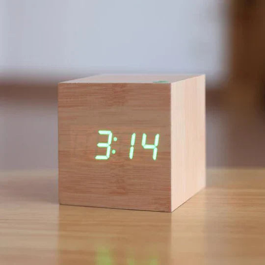 Digital Wood Clock, Modern Design