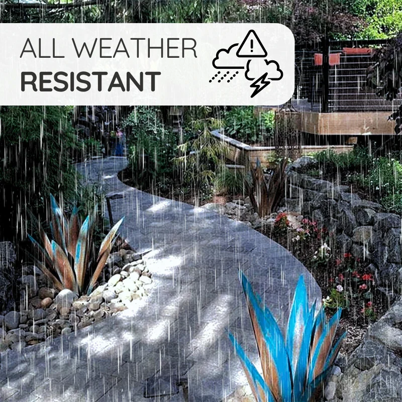 Metal Agave Plant with Rustic Patina and Weather-Resistant Steel, 28 Inch Valideals Outlet