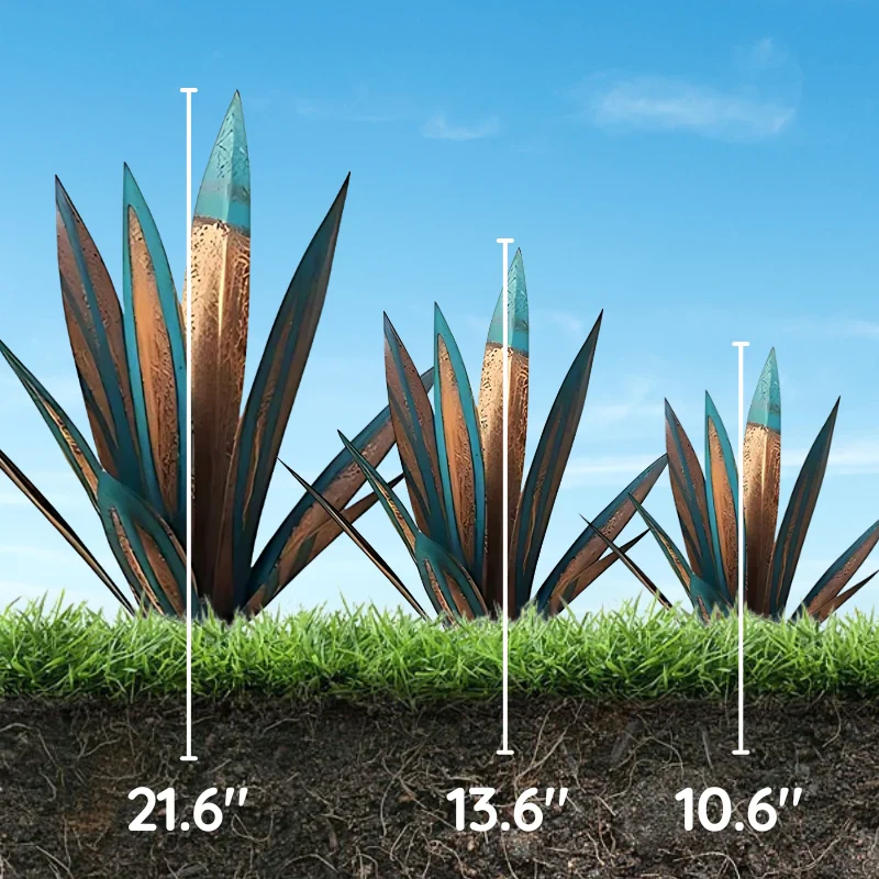 Metal Agave Plant with Rustic Patina and Weather-Resistant Steel, 28 Inch Valideals Outlet