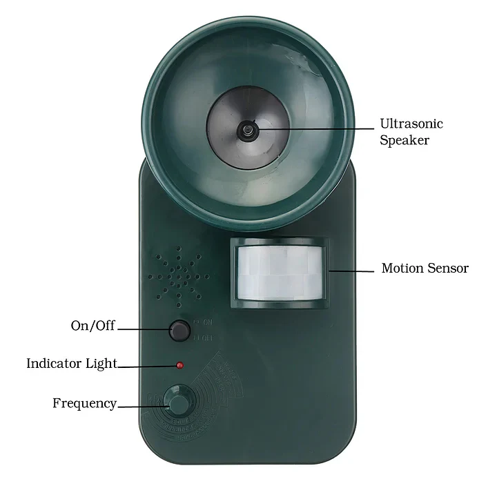Ultrasonic Animal Repeller with Motion Sensor and 15-25kHz, 5,000 Sq Ft Coverage Valideals Outlet