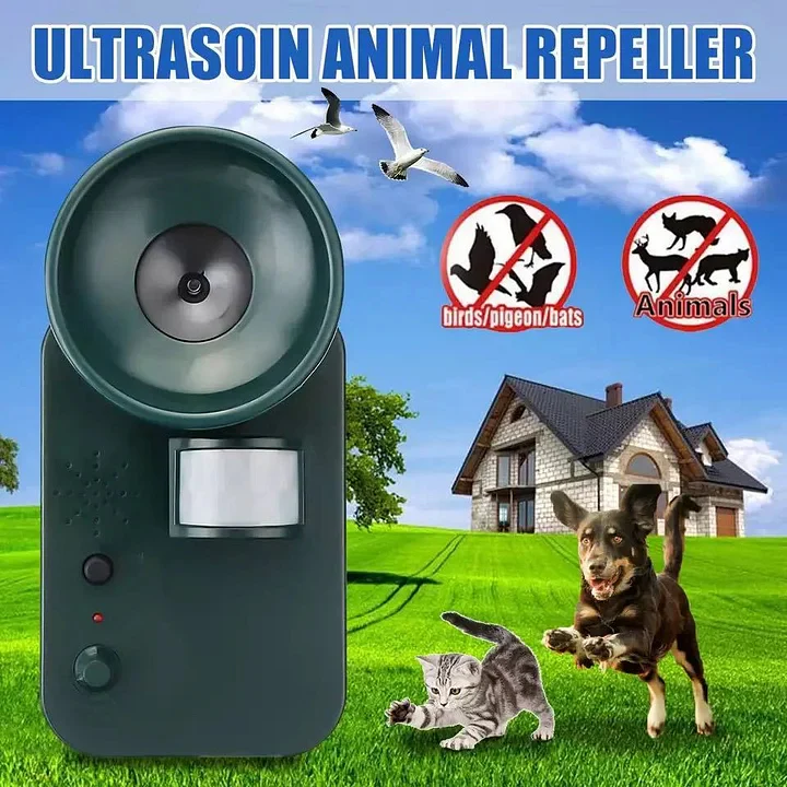 Ultrasonic Animal Repeller with Motion Sensor and 15-25kHz, 5,000 Sq Ft Coverage Valideals Outlet
