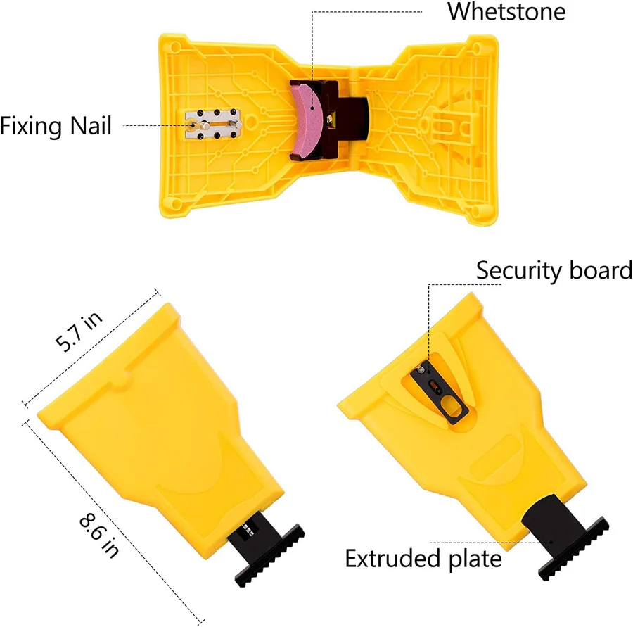 Chainsaw Chain Sharpener with Dual Locating Pins and Replaceable Stone for 14-20in Bars Valideals Outlet